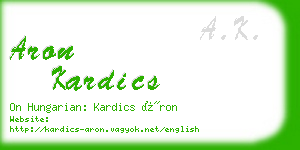 aron kardics business card